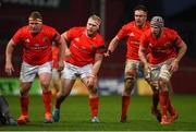 29 February 2020; Munster players John Ryan, Jeremy Loughman, Billy Holland and Fineen Wycherley during the Guinness PRO14 Round 13 match between Munster and Scarlets at Thomond Park in Limerick. Photo by Diarmuid Greene/Sportsfile