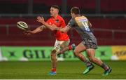 29 February 2020; Dan Goggin of Munster in action against Corey Baldwin of Scarlets during the Guinness PRO14 Round 13 match between Munster and Scarlets at Thomond Park in Limerick. Photo by Diarmuid Greene/Sportsfile