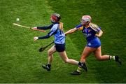 1 March 2020; Áine Lyng of Gailltír in action against Ciara O'Connell of St Rynagh's during the AIB All-Ireland Intermediate Camogie Club Championship Final match between Gailltír and St Rynaghs at Croke Park in Dublin. Photo by Harry Murphy/Sportsfile