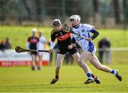 1 March 2020; James Doherty of St Flannan's Ennis in action against Eoin Downey of CBC Cork during the Munster GAA Dr. Harty Cup Final match between CBC Cork and St Flannan's Ennis at Mallow GAA Complex in Cork. Photo by Seb Daly/Sportsfile