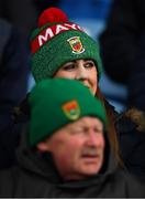 1 March 2020; Mayo supporters wrap up warm from the elements during the Allianz Football League Division 1 Round 5 match between Mayo and Kerry at Elverys MacHale Park in Castlebar, Mayo. Photo by Brendan Moran/Sportsfile
