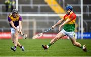 1 March 2020; Diarmuid O'Keefe of Wexford in action against Michael Doyle of Carlow during the Allianz Hurling League Division 1 Group B Round 5 match between Wexford and Carlow at Chadwicks Wexford Park in Wexford. Photo by David Fitzgerald/Sportsfile