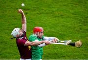 1 March 2020; Derek McNicholas of Westmeath in action against Barry Nash of Limerick during the Allianz Hurling League Division 1 Group A Round 5 match between Limerick and Westmeath at LIT Gaelic Grounds in Limerick. Photo by Diarmuid Greene/Sportsfile