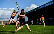 1 March 2020; Damien Jordan of Carlow in action against Conor McDonald of Wexford during the Allianz Hurling League Division 1 Group B Round 5 match between Wexford and Carlow at Chadwicks Wexford Park in Wexford. Photo by David Fitzgerald/Sportsfile