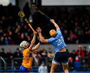 1 March 2020; Liam Corry of Clare and Eamon Dillon of Dublin before the Dublin goal in the 34th minute of the Allianz Hurling League Division 1 Group B Round 5 match between Clare and Dublin at Cusack Park in Ennis, Clare. Photo by Ray McManus/Sportsfile