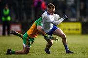 1 March 2020; Ryan McAnespie of Monaghan in action against Paul Brennan of Donegal during the Allianz Football League Division 1 Round 5 match between Donegal and Monaghan at Fr. Tierney Park in Ballyshannon, Donegal. Photo by Oliver McVeigh/Sportsfile