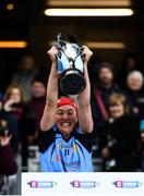 1 March 2020; Gailltír captain Áine Lyng lifts the cup following the AIB All-Ireland Intermediate Camogie Club Championship Final match between Gailltír and St Rynaghs at Croke Park in Dublin. Photo by Harry Murphy/Sportsfile