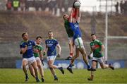 1 March 2020; Ryan O'Donoghue of Mayo and Diarmuid O'Connor of Kerry contests a kickout during the Allianz Football League Division 1 Round 5 match between Mayo and Kerry at Elverys MacHale Park in Castlebar, Mayo. Photo by Brendan Moran/Sportsfile