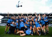 1 March 2020; Gailltír players celebrate with the trophy following during the AIB All-Ireland Intermediate Camogie Club Championship Final match between Gailltír and St Rynaghs at Croke Park in Dublin. Photo by Harry Murphy/Sportsfile