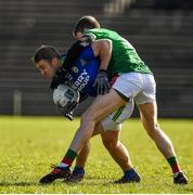 1 March 2020; Stephen O’Brien of Kerry is tackled by Eoin O'Donoghue of Mayo during the Allianz Football League Division 1 Round 5 match between Mayo and Kerry at Elverys MacHale Park in Castlebar, Mayo. Photo by Brendan Moran/Sportsfile