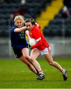 1 March 2020; Melissa Duggan of Cork in action against Éilis Ronayne of Mayo during the Lidl Ladies National Football League Division 1 match between Cork and Mayo at Mallow GAA Complex in Cork. Photo by Seb Daly/Sportsfile
