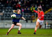 1 March 2020; Lisa Cafferky of Mayo in action against Aisling Kelleher of Cork during the Lidl Ladies National Football League Division 1 match between Cork and Mayo at Mallow GAA Complex in Cork. Photo by Seb Daly/Sportsfile