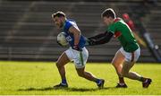 1 March 2020; Micheál Burns of Kerry is tackled by Eoin O'Donoghue of Mayo during the Allianz Football League Division 1 Round 5 match between Mayo and Kerry at Elverys MacHale Park in Castlebar, Mayo. Photo by Brendan Moran/Sportsfile