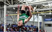 1 March 2020; David Cussen of Old Abbey AC, Cork, competing in the Senior Men's High Jump event during Day Two of the Irish Life Health National Senior Indoor Athletics Championships at the National Indoor Arena in Abbotstown in Dublin. Photo by Sam Barnes/Sportsfile