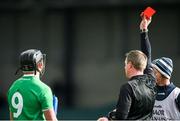 1 March 2020; Darragh O’Donovan of Limerick is shown a straight red card by referee Shane Hynes during the Allianz Hurling League Division 1 Group A Round 5 match between Limerick and Westmeath at LIT Gaelic Grounds in Limerick. Photo by Diarmuid Greene/Sportsfile