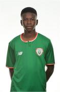 17 September 2017; Tega Agberhiere of Republic of Ireland during Republic of Ireland U16 Squad Portraits at Maldron Hotel, Dublin Airport, in Dublin. Photo by Oliver McVeigh/Sportsfile