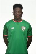 17 September 2017; Festy Ebosele of Republic of Ireland during Republic of Ireland U16 Squad Portraits at Maldron Hotel, Dublin Airport, in Dublin. Photo by Oliver McVeigh/Sportsfile