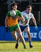 1 March 2020; Michael Langan of Donegal in action against Niall Kearns of Monaghan during the Allianz Football League Division 1 Round 5 match between Donegal and Monaghan at Fr. Tierney Park in Ballyshannon, Donegal. Photo by Oliver McVeigh/Sportsfile