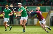 1 March 2020; Kyle Hayes of Limerick in action against Josh Coll of Westmeath during the Allianz Hurling League Division 1 Group A Round 5 match between Limerick and Westmeath at LIT Gaelic Grounds in Limerick. Photo by Diarmuid Greene/Sportsfile