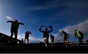 1 March 2020; Cork players warm up ahead of during the Allianz Hurling League Division 1 Group A Round 5 match between Galway and Cork at Pearse Stadium in Salthill, Galway. Photo by Ray Ryan/Sportsfile