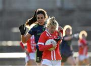 1 March 2020; Saoirse Noonan of Cork in action against Noirin Moran of Mayo during the Lidl Ladies National Football League Division 1 match between Cork and Mayo at Mallow GAA Complex in Cork. Photo by Seb Daly/Sportsfile