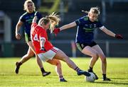 1 March 2020; Sadbh O’Leary of Cork sees her shot on goal blocked by Nicola O'Malley of Mayo during the Lidl Ladies National Football League Division 1 match between Cork and Mayo at Mallow GAA Complex in Cork. Photo by Seb Daly/Sportsfile