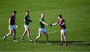 1 March 2020; Brían Conlon of Meath shakes hands with Ronan Steede of Galway ahead of the Allianz Football League Division 1 Round 5 match between Meath and Galway at Páirc Tailteann in Navan, Meath. Photo by Daire Brennan/Sportsfile