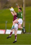 1 March 2020; James McEntee of Meath in action against Céin Darcy of Galway during the Allianz Football League Division 1 Round 5 match between Meath and Galway at Páirc Tailteann in Navan, Meath. Photo by Daire Brennan/Sportsfile