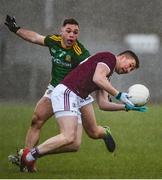 1 March 2020; Gearóid Breadseach of Galway in action against David Toner of Meath during the Allianz Football League Division 1 Round 5 match between Meath and Galway at Páirc Tailteann in Navan, Meath. Photo by Daire Brennan/Sportsfile