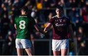 1 March 2020; Tom Flynn of Galway shakes hands with Bryan Menton of Meath after the Allianz Football League Division 1 Round 5 match between Meath and Galway at Páirc Tailteann in Navan, Meath. Photo by Daire Brennan/Sportsfile