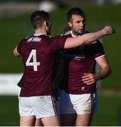 1 March 2020; Johnny Heaney, left, and Paul Conroy of Galway celebrate after the Allianz Football League Division 1 Round 5 match between Meath and Galway at Páirc Tailteann in Navan, Meath. Photo by Daire Brennan/Sportsfile