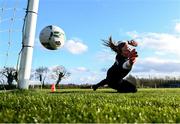 1 March 2020; Goalkeeper Courtney Brosnan pushes the ball past the post during a Republic of Ireland Women training session at Johnstown House in Enfield, Co Meath. Photo by Stephen McCarthy/Sportsfile