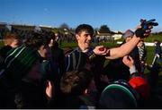 1 March 2020; Shane Walsh of Galway celebrates with supporters after the Allianz Football League Division 1 Round 5 match between Meath and Galway at Páirc Tailteann in Navan, Meath. Photo by Daire Brennan/Sportsfile