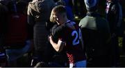 1 March 2020; Darragh Silke of Galway celebrates with supporters after the Allianz Football League Division 1 Round 5 match between Meath and Galway at Páirc Tailteann in Navan, Meath. Photo by Daire Brennan/Sportsfile