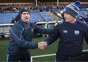 1 March 2020; Tipperary manager Liam Sheedy, left, shakes hands with Waterford manager Liam Cahill following the Allianz Hurling League Division 1 Group A Round 5 match between Tipperary and Waterford at Semple Stadium in Thurles, Tipperary. Photo by Ramsey Cardy/Sportsfile