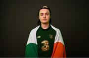 1 March 2020; Niamh Farrelly poses for a portrait during a Republic of Ireland Women squad portraits session at Johnstown House in Enfield, Meath. Photo by Stephen McCarthy/Sportsfile
