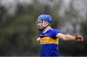 1 March 2020; John McGrath of Tipperary keeps warm during the Allianz Hurling League Division 1 Group A Round 5 match between Tipperary and Waterford at Semple Stadium in Thurles, Tipperary. Photo by Ramsey Cardy/Sportsfile