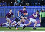 2 March 2020; Eoghan Cumbers of Clongowes Wood College is tackled by Stephen Callinan of St Vincent’s, Castleknock College, during the Bank of Ireland Leinster Schools Senior Cup Semi-Final between Clongowes Wood College and St Vincent’s, Castleknock College, at Energia Park in Donnybrook, Dublin. Photo by Ramsey Cardy/Sportsfile