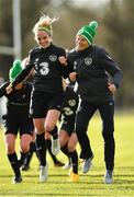 2 March 2020; Julie-Ann Russell, left, and manager Vera Pauw during a Republic of Ireland Women training session at Johnstown House in Enfield, Co Meath. Photo by Seb Daly/Sportsfile