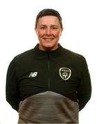 1 March 2020; Assistant coach Irene Hehir during a Republic of Ireland Women's U17 squad portrait session at Johnstown House in Enfield, Meath. Photo by Stephen McCarthy/Sportsfile