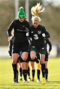 2 March 2020; Niamh Fahey, left, and Denise O'Sullivan during a Republic of Ireland Women training session at Johnstown House in Enfield, Co Meath. Photo by Seb Daly/Sportsfile