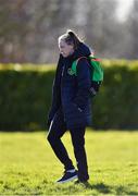 2 March 2020; Claire O'Riordan arrives prior to a Republic of Ireland Women training session at Johnstown House in Enfield, Co Meath. Photo by Seb Daly/Sportsfile