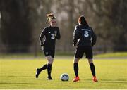 2 March 2020; Claire Walsh, left, and Áine O'Gorman during a Republic of Ireland Women training session at Johnstown House in Enfield, Co Meath. Photo by Seb Daly/Sportsfile