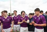 2 March 2020; Clongowes Wood College's Rory Morrin, centre, following the Bank of Ireland Leinster Schools Senior Cup Semi-Final between Clongowes Wood College and St Vincent’s, Castleknock College, at Energia Park in Donnybrook, Dublin. Photo by Ramsey Cardy/Sportsfile