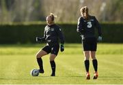 2 March 2020; Nicole Douglas, left, during a Republic of Ireland Women training session at Johnstown House in Enfield, Co Meath. Photo by Seb Daly/Sportsfile