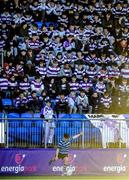 2 March 2020; Louis McDonough of St Vincent’s, Castleknock College, kicks a conversion during the Bank of Ireland Leinster Schools Senior Cup Semi-Final between Clongowes Wood College and St Vincent’s, Castleknock College, at Energia Park in Donnybrook, Dublin. Photo by Ramsey Cardy/Sportsfile