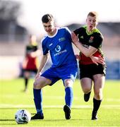 3 March 2020; Brian Kavanagh of IT Sligo and Mark Birrane of IT Carlow during the Rustlers CFAI Cup Final match between IT Sligo and IT Carlow at Athlone Town Stadium in Athlone, Co Westmeath. Photo by Stephen McCarthy/Sportsfile