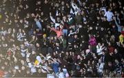 3 March 2020; Newbridge College supporters celebrate their side's second try during the Bank of Ireland Leinster Schools Senior Cup Semi-Final match between St Michael’s College and Newbridge College at Energia Park in Donnybrook, Dublin. Photo by Ramsey Cardy/Sportsfile