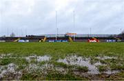 29 February 2020; A general view of water on the pitch before the Allianz Football League Division 1 Round 5 match between Tyrone and Dublin at Healy Park in Omagh, Tyrone. Photo by Oliver McVeigh/Sportsfile