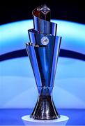 3 March 2020; A detailed view of the UEFA Nations League Trophy prior to the 2020/21 UEFA Nations League Draw at Beurs van Berlage Conference Centre in Amsterdam, Netherlands. Photo by UEFA via Sportsfile